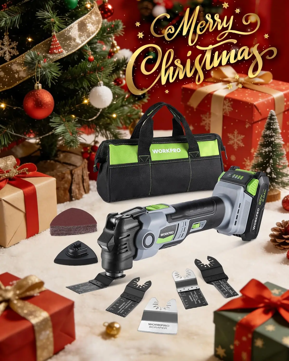 Cordless Oscillating Multi-Tool Kit with 19,000 RPM, 6 Speeds, 21 Accessories, Battery & Bag for DIY Projects