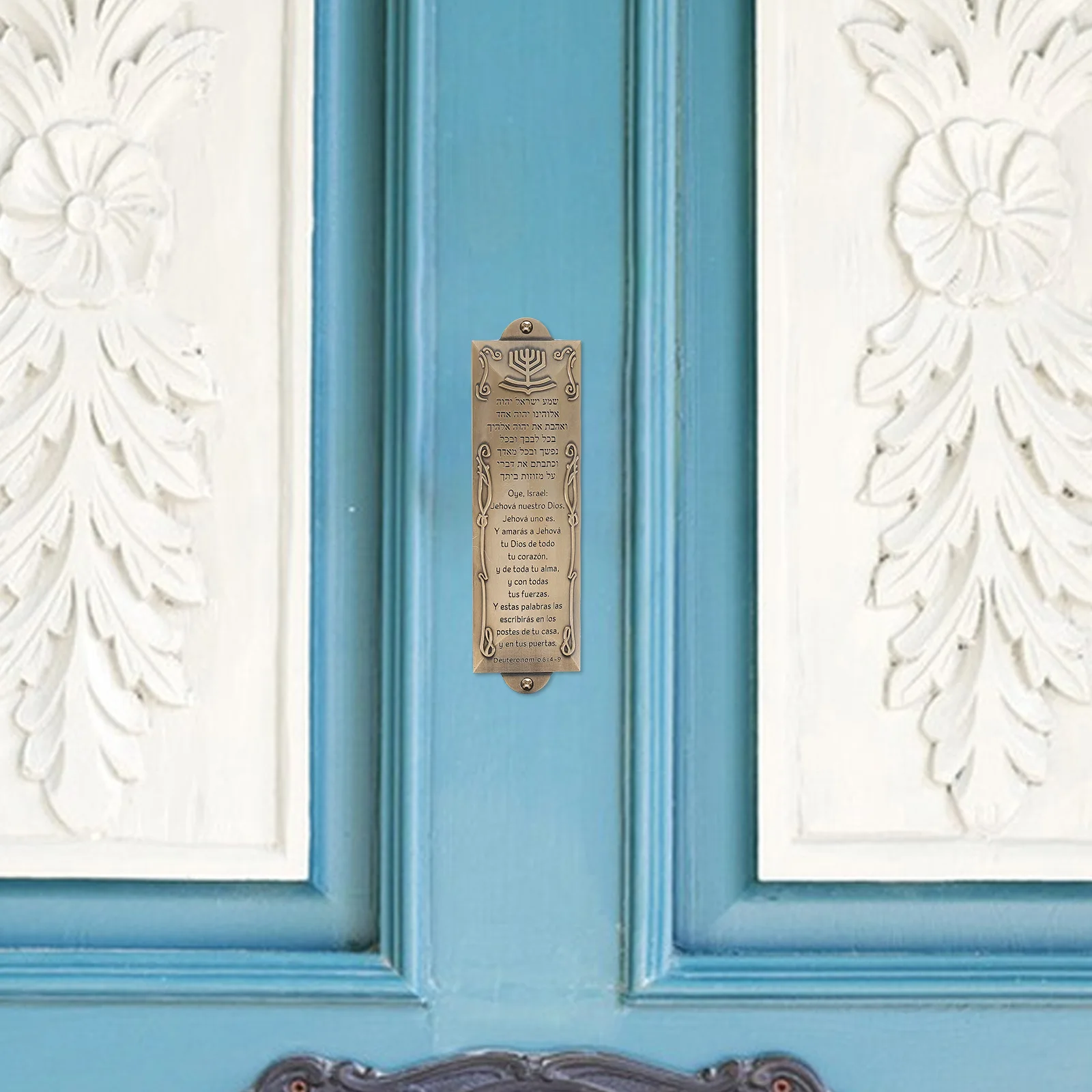 

Religious Mezuzah Doorpost Metal Case With Scroll For Door Hebrew Home Blessing Jewish Mitzvah Hispanic Heritage Decor Outdoor