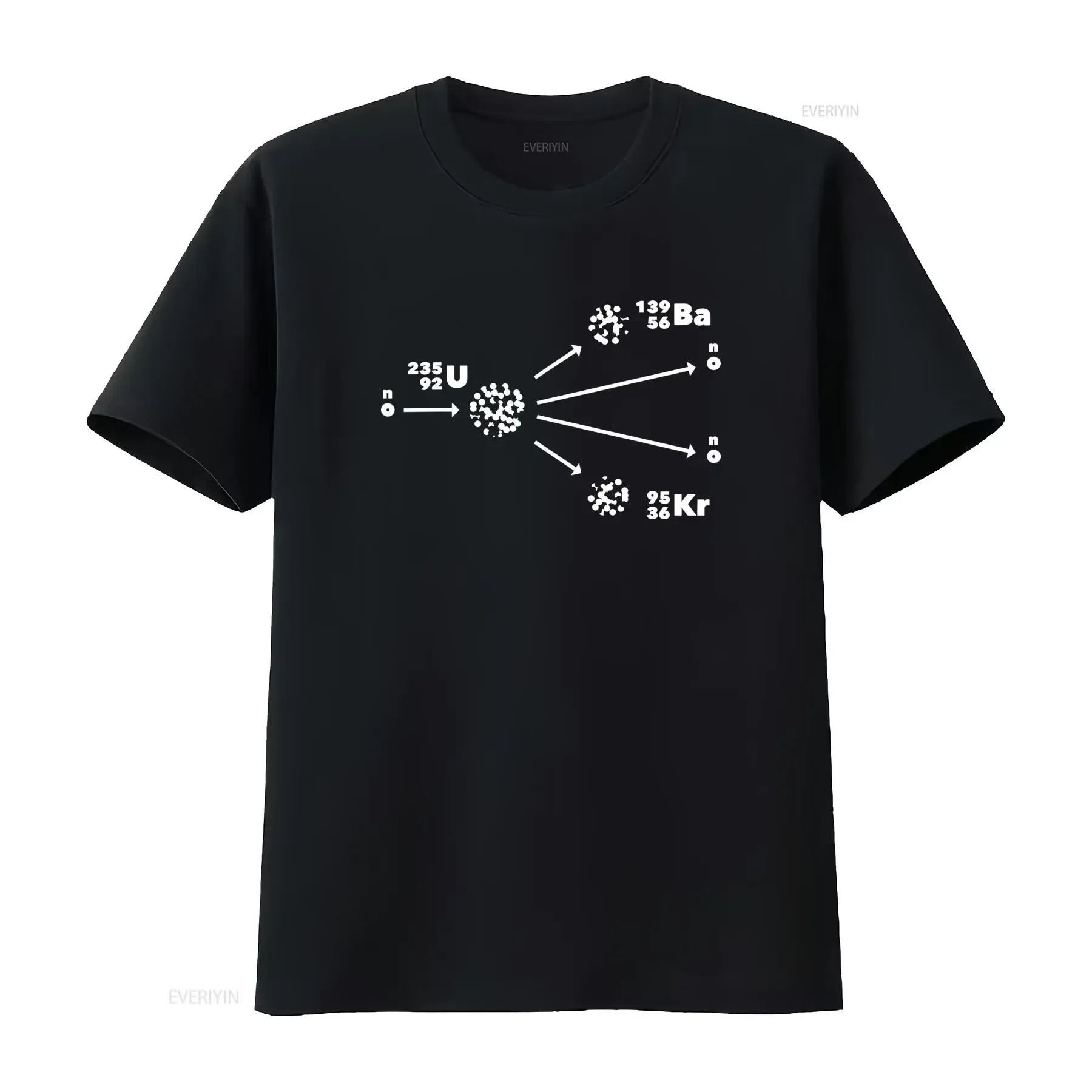 T-shirt « Physique de la fission nucléaire Urane 235 » pour les passionnés de sciences, style vintage, délavé, polyvalent, streetwear légèrement unisexe homme