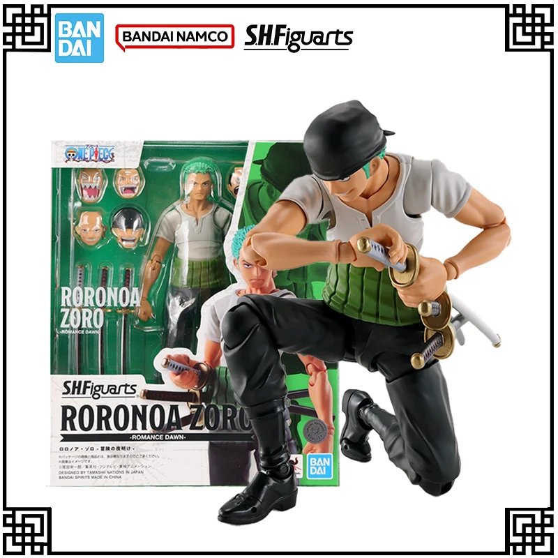 

In Stock Genuine Bandai Original SHF One Piece Anime Figure RORONOA ZORO ROMANCE DAWN Action Figures Toys For Children's Gifts