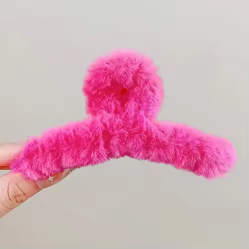 Winter Faux Fur Hair Claw for Women Elegant Acrylic Crab Barrette Hairpin Girl-Hair Accessories Furry Headwear Hair Claw Clip - Image 17