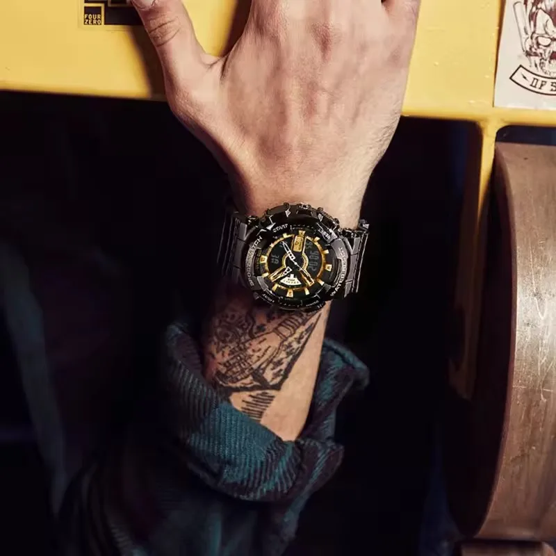 マーク・フェアホエール 4300 ファッション メンズ 電子腕時計 夜光 カレンダー 防水 耐衝撃 スポーツ カジュアル デジタル腕時計 男性用