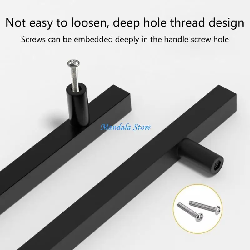 U2JC Drawer Pulls Dressers Knob Cupboard Handle Square Bedside Cabinet Pull