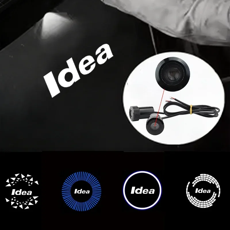 2Pcs For Fiat Idea Logo Ultra Bright LED Car Door Ghost Shadow Projector Light Welcome Courtesy Lamp Logo Styling Accessories