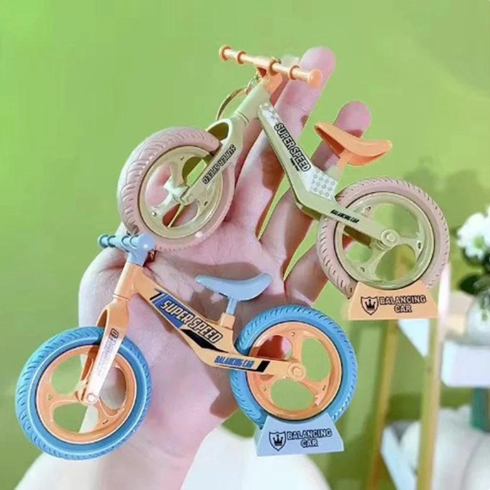 3d Acrylic Bicycle Keychain Cute Mini Bike Pendant Creative Keyring Car Simulation Trinket Bag Key Holder Accessory Fashion Gift image 2