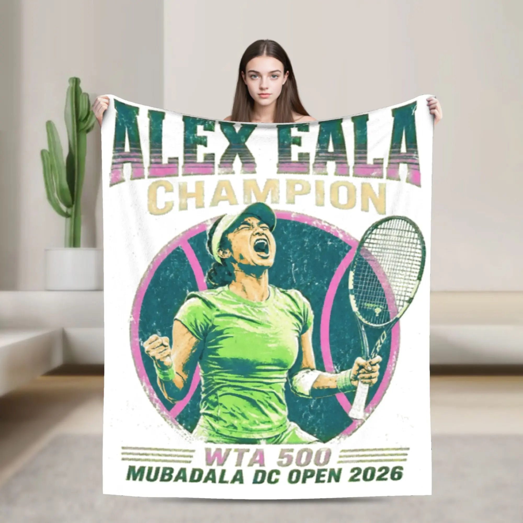 Alex Eala Flannel Blanket Tennis Player Funny Throw Blanket for Home 125*100cm Bedspread