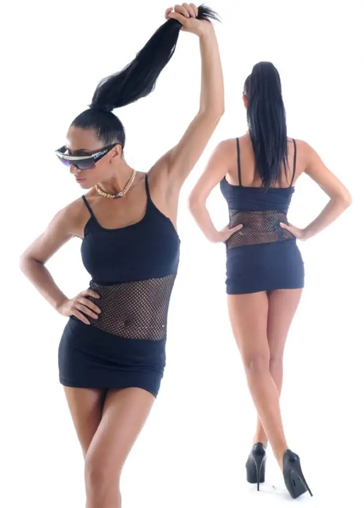 Terry Pau TP1961318 Gaun Mini Jala Depan