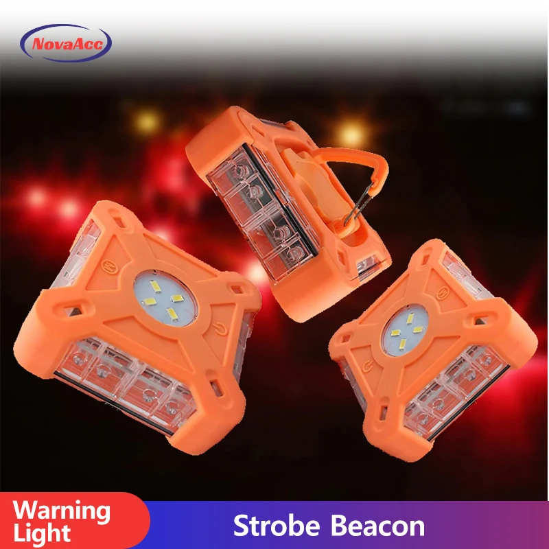 NEW Magnetic Emergency Roadside Safety Light IP44 LED Road Flare Red LED Safety Flare Flashlight Warning Night Lights