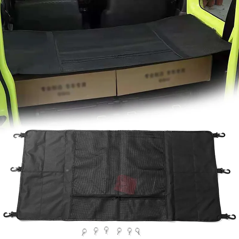 Car Rear Trunk Cargo Cover Mat Privacy Security Shield Shade with Lock Hook for Suzuki Jimny JB64 JB74 2019-2022