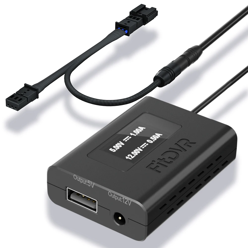 

FitDVR Dash Cam Power Adapter (3-Pin) for Porsche 718 Boxster Cayman (code 981 982 987) and 911 (code 991), LED Display, D3-021