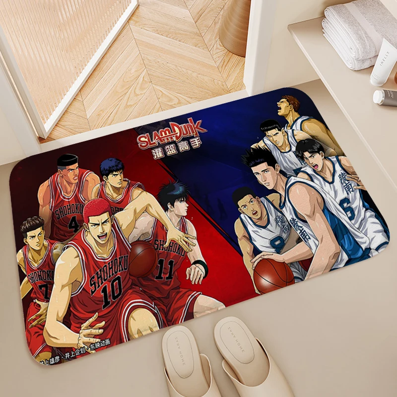 Anime Rug for Bedroom B-Slam B-Dunk Living Room Floor Carpet Funny Doormat Entrance Door Washable Non-slip Kitchen Mat Bathmat