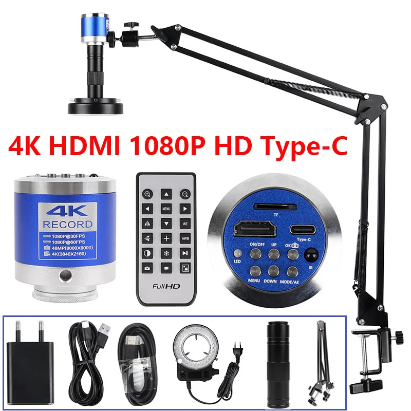 1080P 4K mikroskop cyfrowy Full HD mikroskop przemysłowy C-Mount kamera cyfrowa Spawanie PCB naprawa telefonu komórkowego mikroskop