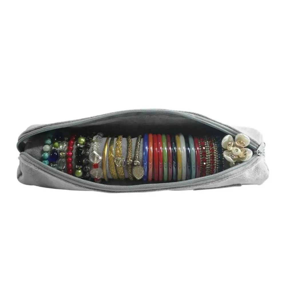

Creative Gift with Zipper Travel Pouch Flannel Portable Jewelry Storage Bag Multifunctional Anti-Scratch Jewelry Bag