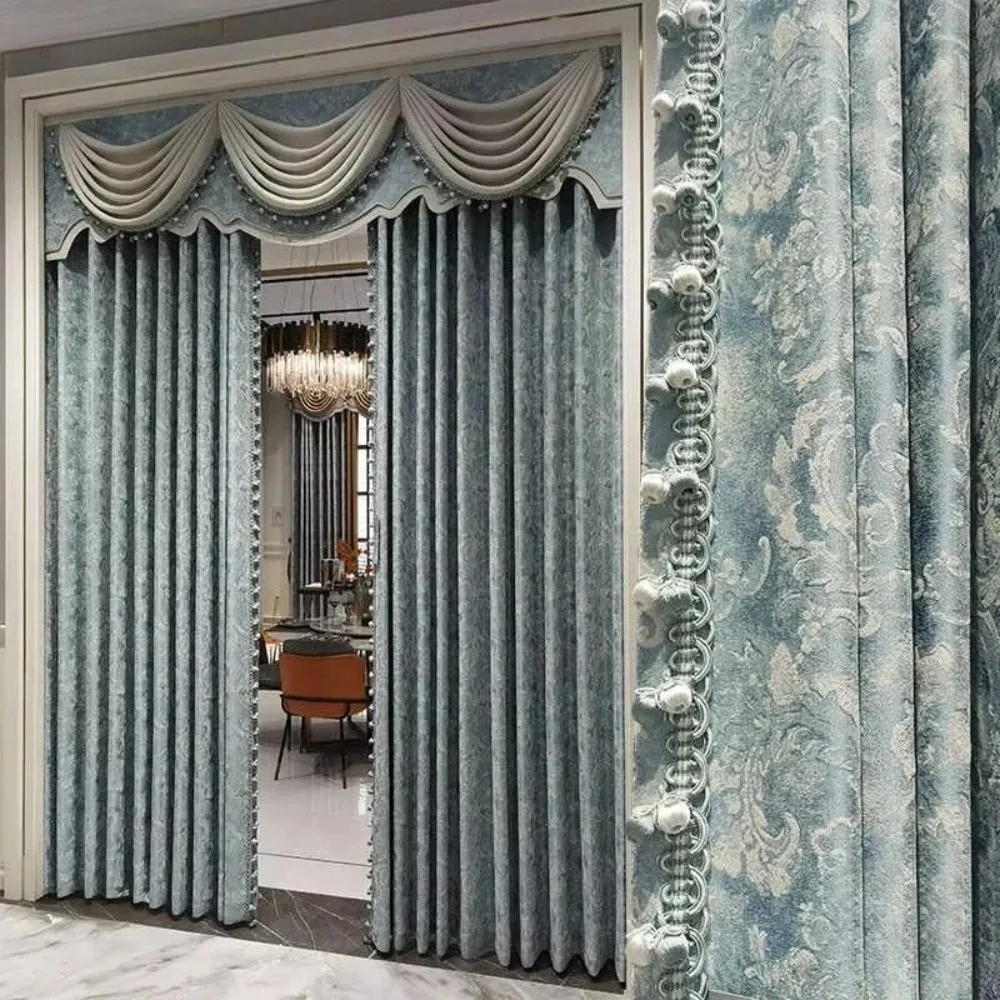 

Высококачественные оконные шторы для домашнего декора на заказ, шторы для гостиной, столовой, спальни, роскошные жаккардовые затемняющие современные золотые листья