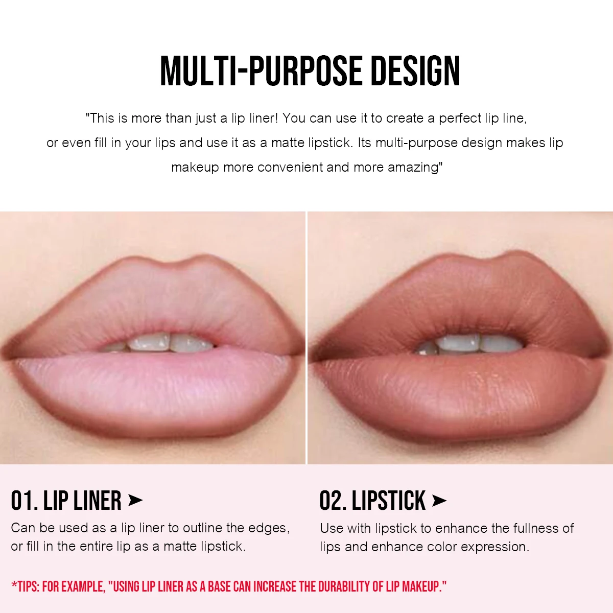 24색 매트 립 라이너, 오래 지속되는 내추럴 효과 펜슬, 모든 피부 타입용, 논스틱 컵 립 메이크업