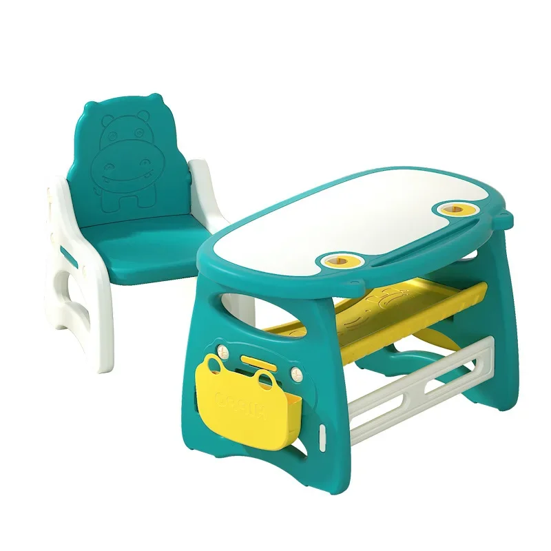 Study table Study chair set Simple household liftable Children's painting table
