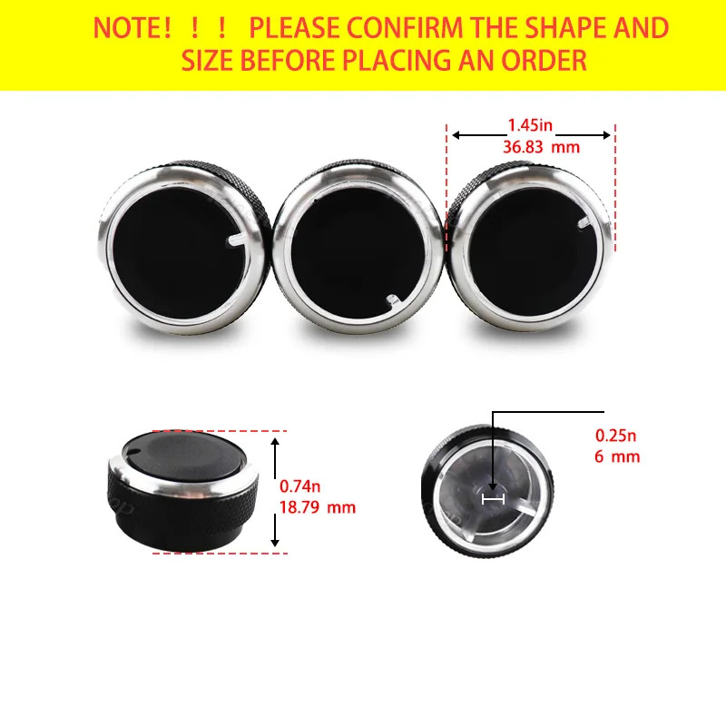3Pcs/Set For Toyota YARIS VIOS VITZ Vela ECHO XP10 SCION XB Celica Car Air Conditioning Button Turning Switch Knob AC Knob