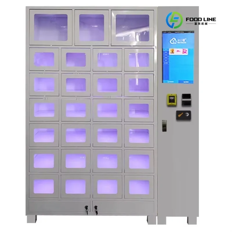 2026 New FL Wholesale Commercial 18 Grid Cabinet Smart Locker Retail Vending Machine with SDK Function and Screen Customized