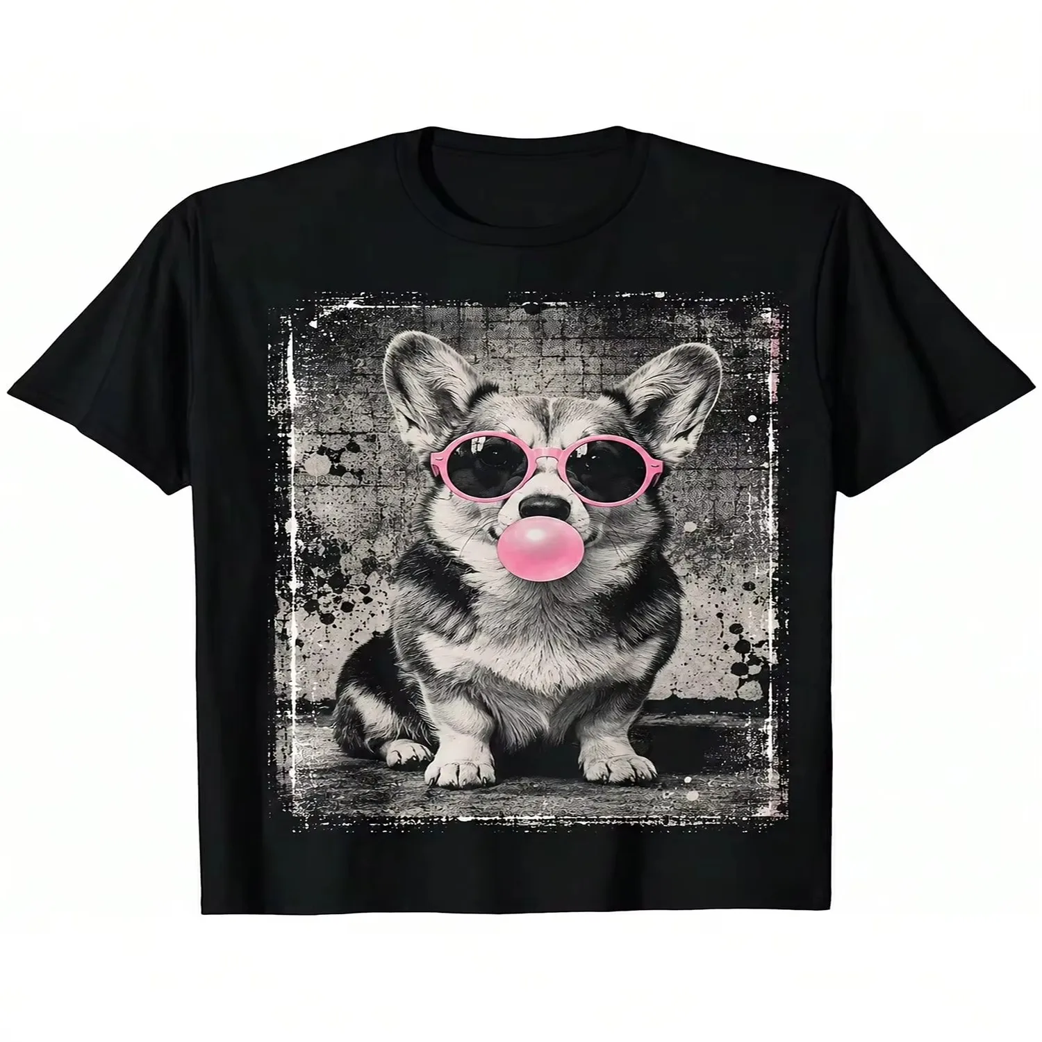 Men'S Fun Grunge Corgi Graphic T-Shirt Unisex T-Shirts For Summer Outings lightweight tshirt, unisex t-shirt