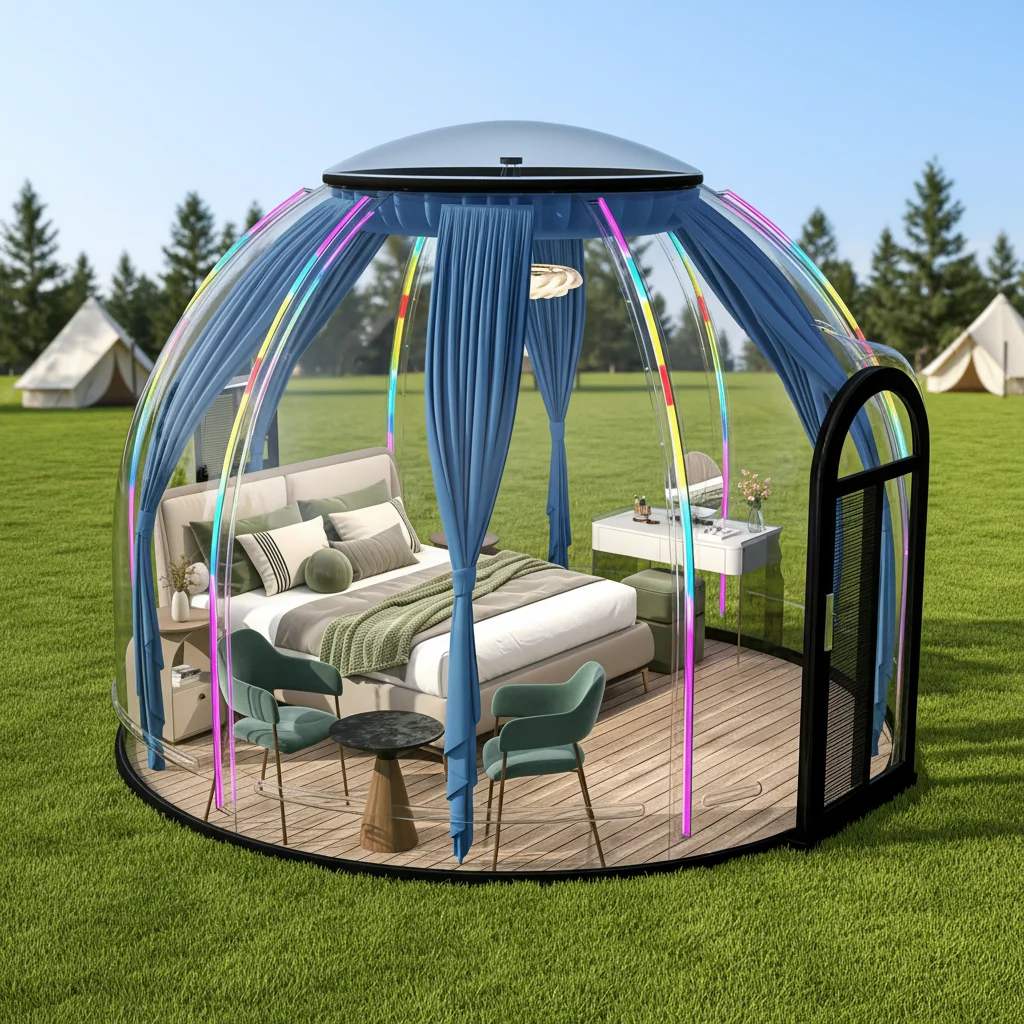 Clear Inflatable Bubble Tent Luxury Starry Sky Room Outdoor Glamping House Garden Event Dome With Tunnel Shelter