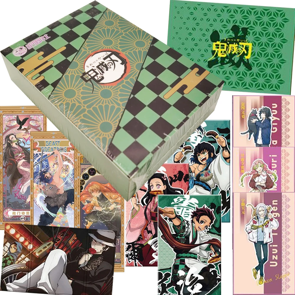 

Demon Slayer Color Paper Cards for Boys Girls Kamado Tanjirou Tomioka Giyuu Crystal Memory Warm and Healing Cards Festival Gift