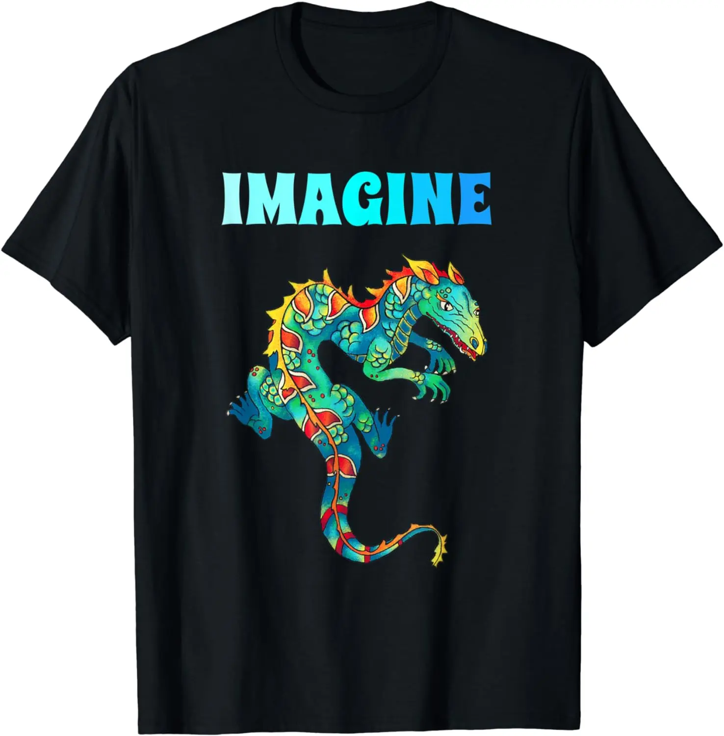 Imagine Fantasy Dragon Retro Tattoo Style T-Shirt