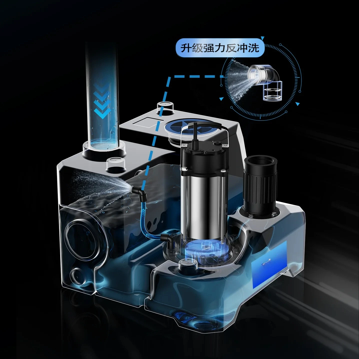 Basement sewage lifting pump station integrated automatic toilet kitchen sewage pump
