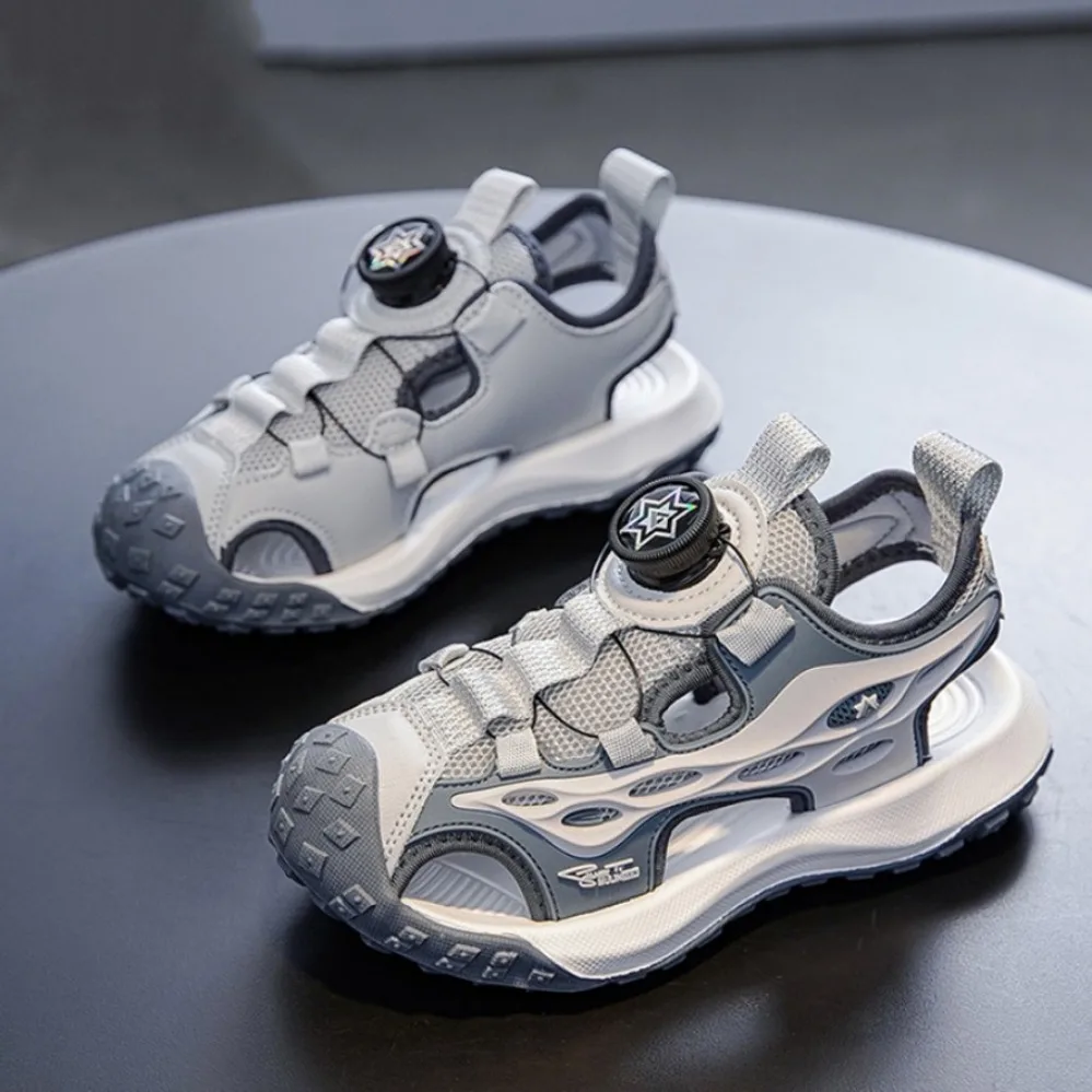 

Летние модные детские сандалии, нескользящая износостойкая обувь для прогулок на открытом воздухе для мальчиков и девочек, повседневные пляжные сандалии