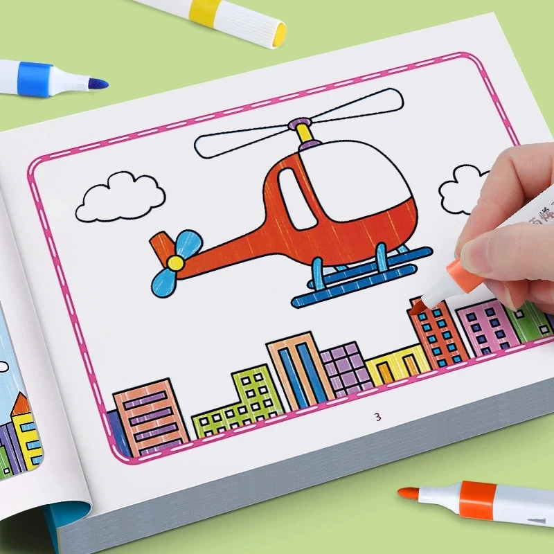 Children's Coloring Book Cartoon Animal Drawing Book Kindergarten Fun Coloring Book