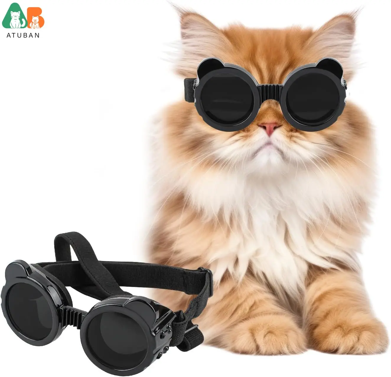 Dog Goggles for Small Breed Sunglasses Eyes Protection for Puppy, Adjustable Strap for Motorcycle Car Driving Bike Riding Hiking