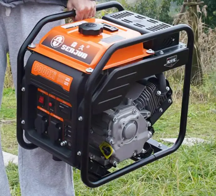 220V Small Gasoline Generator Frequency Conversion 4kW High Power Low Noise Outdoor Construction Portable Portable