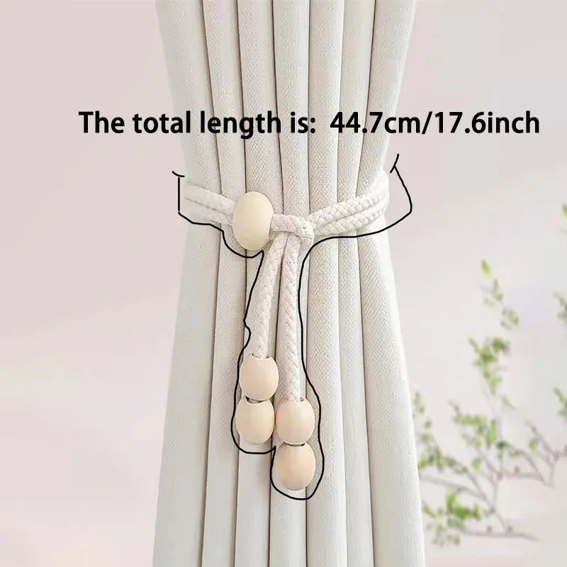 2 stuks moderne minimalistische gordijnbanden, hangende ballen, handgemaakte katoenen touw opbergriemen, woonkamer- en slaapkamerdecoratie