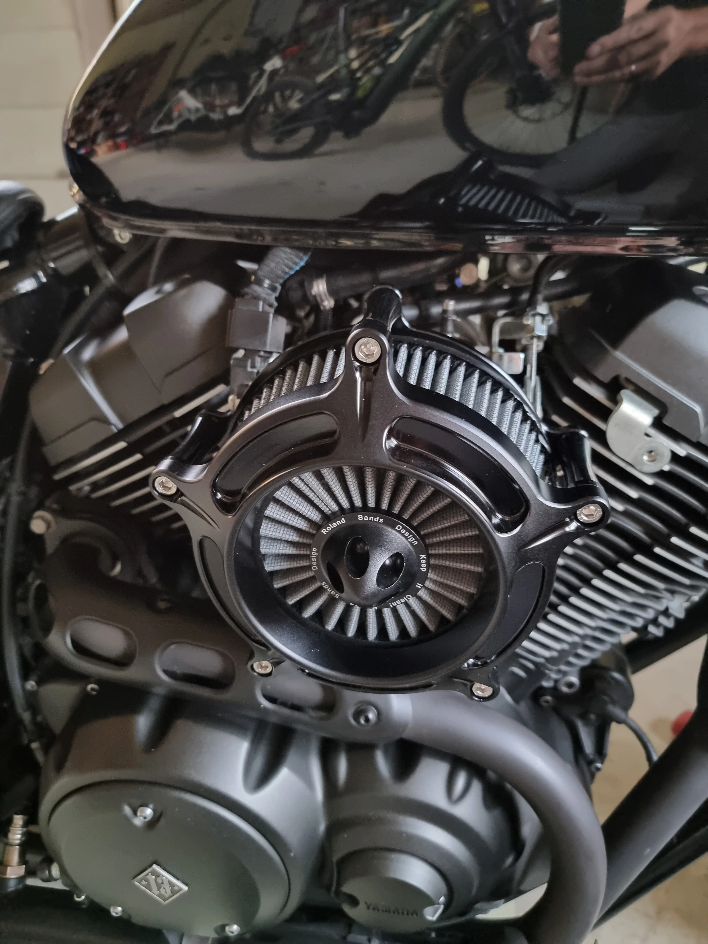 Motorcycle Matte Black Turbine Air Cleaner Air Intake Filter Replacement Parts Fit Yamaha Bolt XVS950 XV950 2014 2015-2025