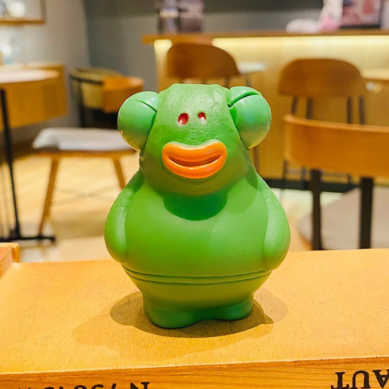 1pcs Decompression Gaze Green Headed Monster Pinch Music Toy Creative Desktop Ornaments Healing Gifts  Squishy Rebunging