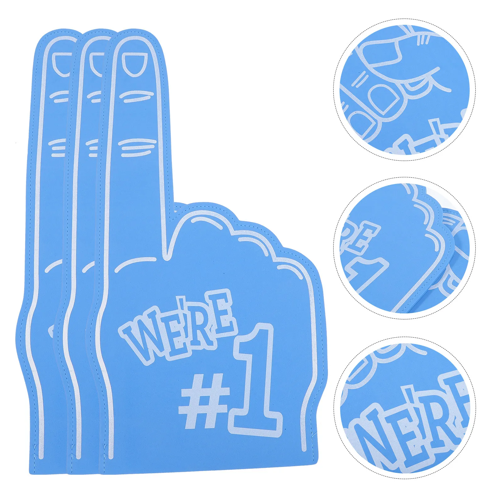 

3Pcs Foam Fingers Bulk Soft Comfortable Cheerleading Foam Hand Prop for Shows Evening Events Tennis Baseball