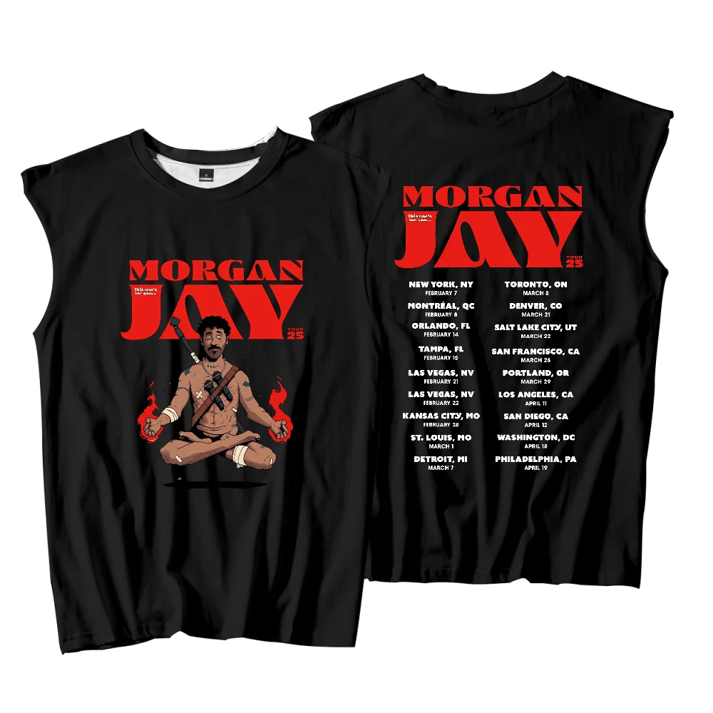 

Morgan Jay Tour 2025 sleeveless vest Women Men Tank Tops Casual Clothes Women Men Streetwear Breathable Loose