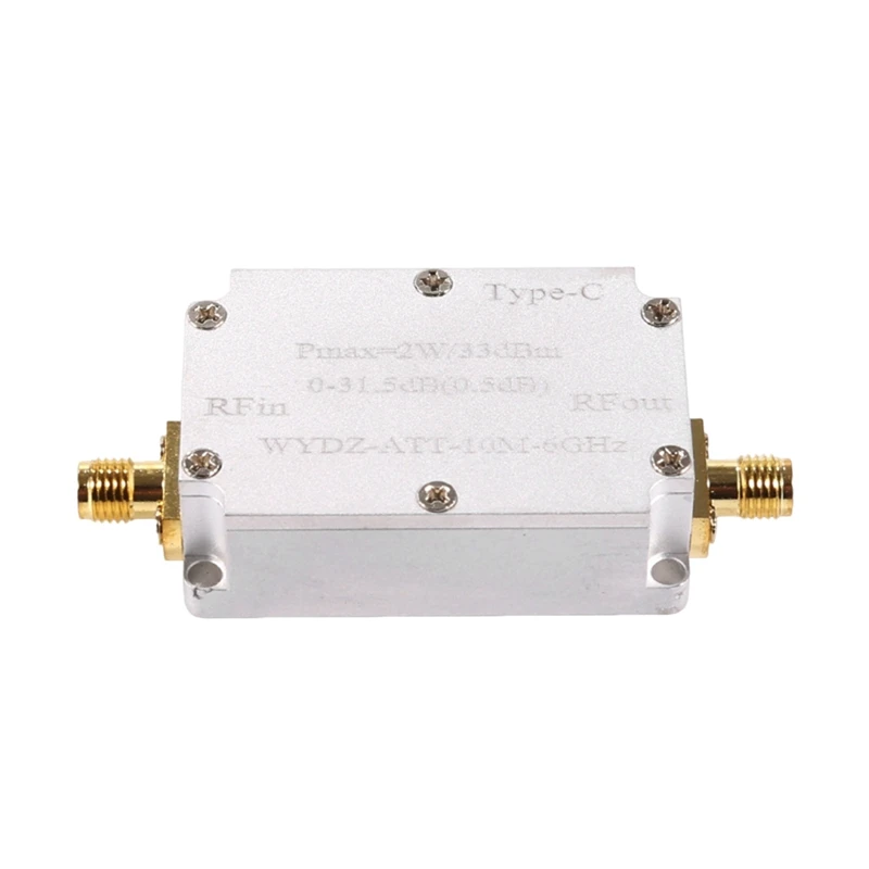 CNC เครื่องขยายเสียง Type-C Stepping 0.5DB 0-31.5 เครื่องขยายเสียงมัลติฟังก์ชั่ 10M-6GHZ 2W CNC Attenuator ทนทาน