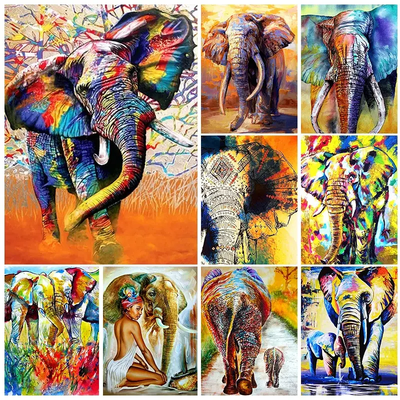 5D Diy Diamond Painting Animal Elephant Full Rhinestone Embroidery Mosaic Art Cross Stitch Kits Home Decor New Arrivals 2023