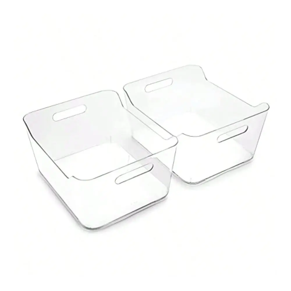 

Storage Bins XLarge 2 Pack Clear THE SOHO COLLECTION Pantry Organizers And Storage Containers Fridge Organizer Bins Kitchen Cab