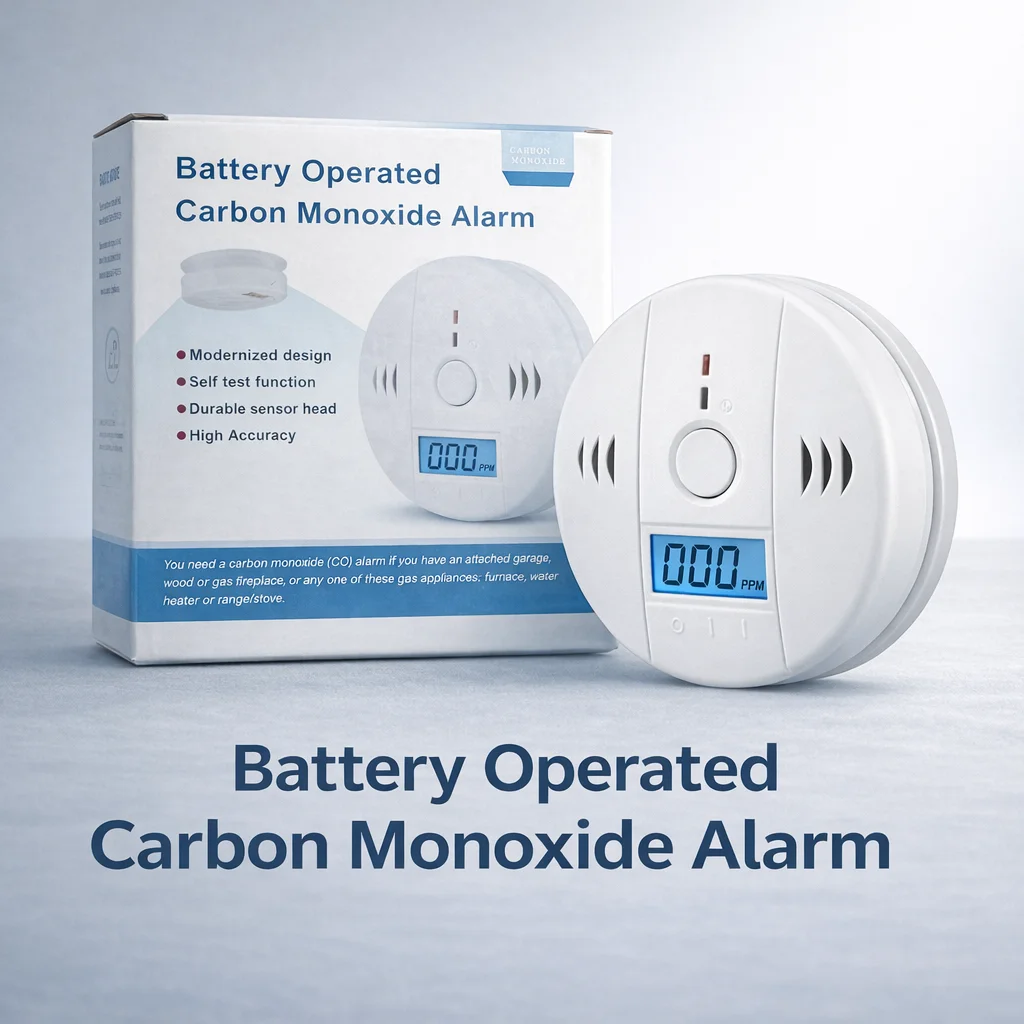 Anti-Interference CO Detector; 3-Stage Warning LCD Electrochemical Sensor for Home Safety Protection