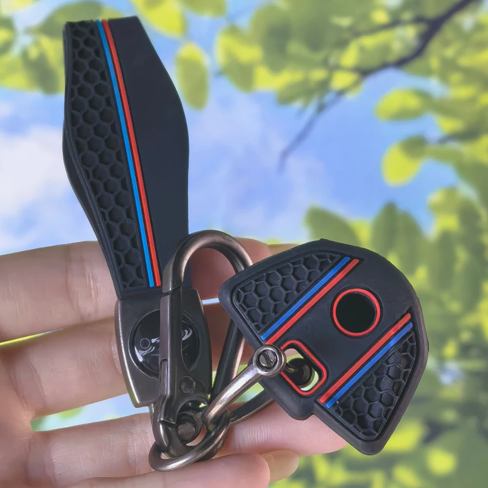 Honeycomb Anti-slip Silicone Motorcycle Key Cover With Keychain For BMW S1000R S1000RR S1000XR Remote Key Protector
