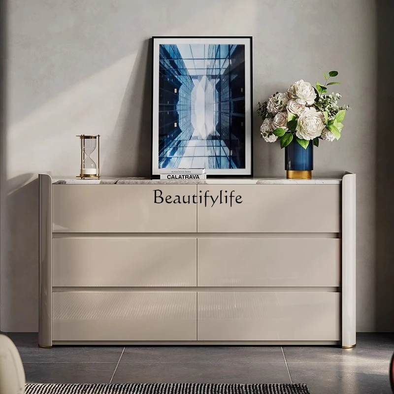 

02*Light luxury chest, marble drawer, vertical cabinet, entrance cabinet, premium paint bedroom