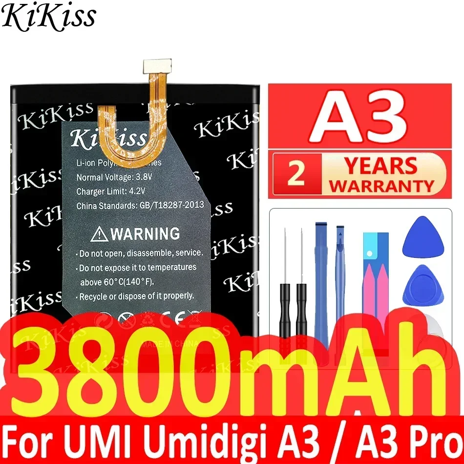 

Аккумулятор KiKiss 3800 мАч для UMI Umidigi A3 Pro A3Pro, резервный аккумулятор для сотового телефона UMI Umidigi A3 A3 Pros