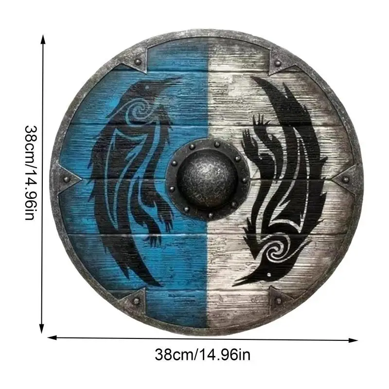 New Viking Shield Decorative Shield Wooden Eivor Valhalla Raven Medieval Viking Shield Cosplay Party Prop Home Decor Ornaments