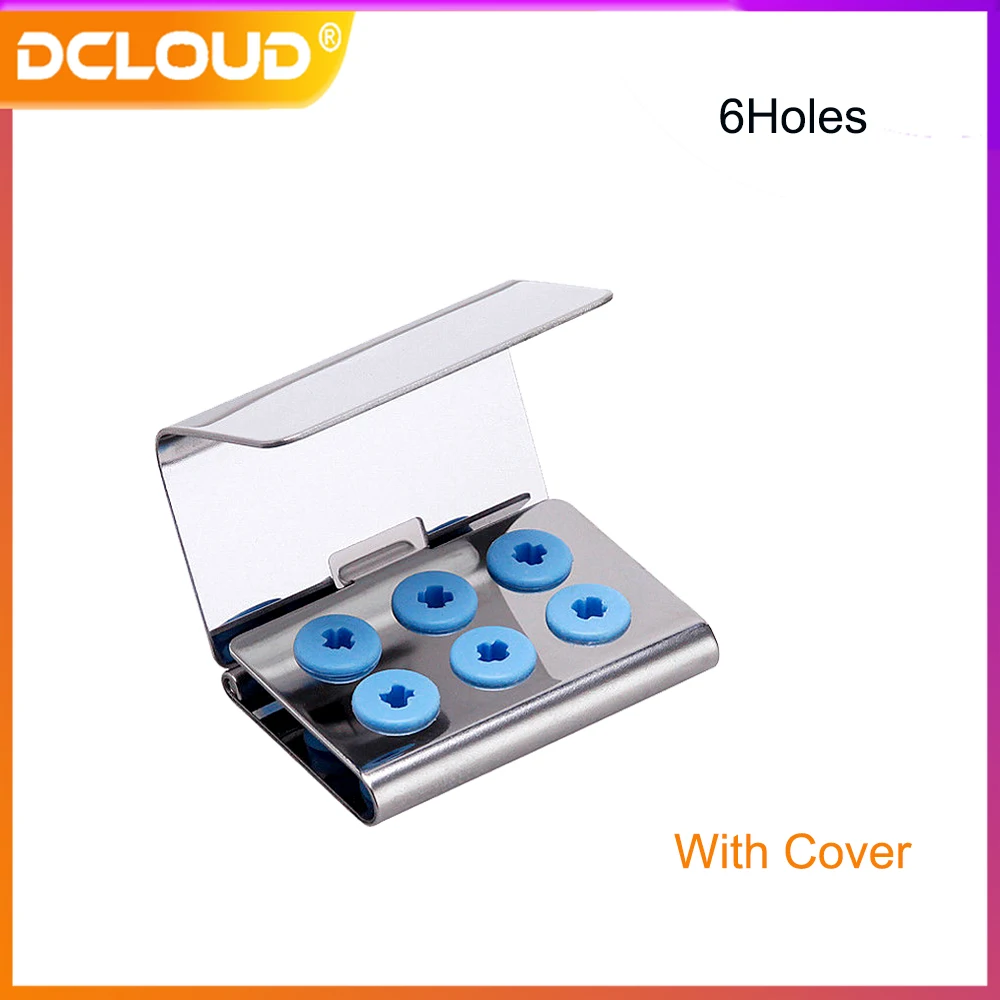 6 Hole Dental Ultrasonic Scaler Tip Holder Box Auotclavable Disinfection Case with Cover fit EMS/DTE/Woodpecker/SATELEC/NSK