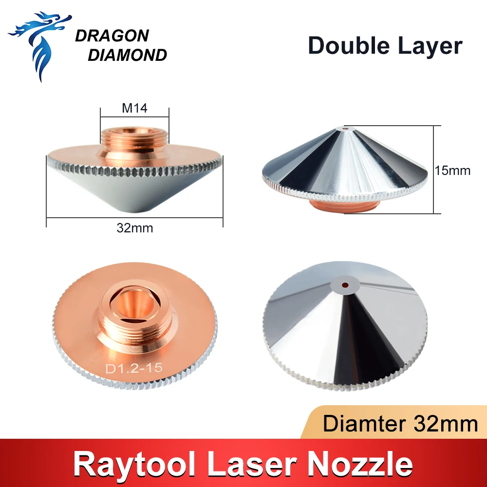 Bico de corte a laser raytools original d32mm camada única dupla camada para bm109 bm110 bt210s cabeça de corte a laser de fibra