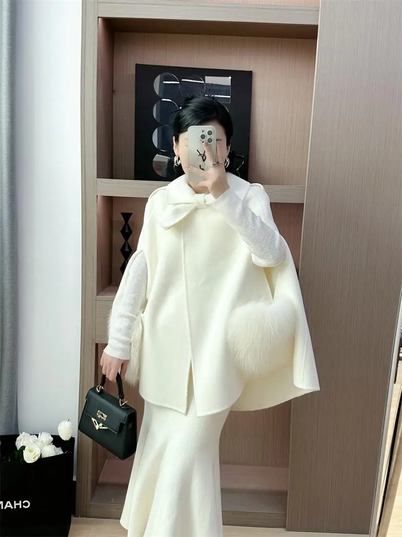 Autumn and Winter New Women's Woolen Jacket Loose Casual Double-sided Woolen Jacket