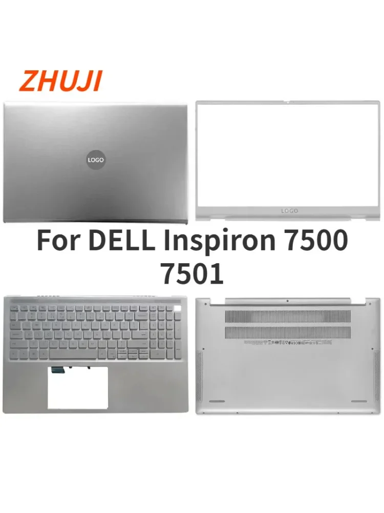 

New For DELL Inspiron 7500 7501 Laptop LCD Back Cover Front Bezel Upper Palmrest Bottom Base Case Keyboard Hinges