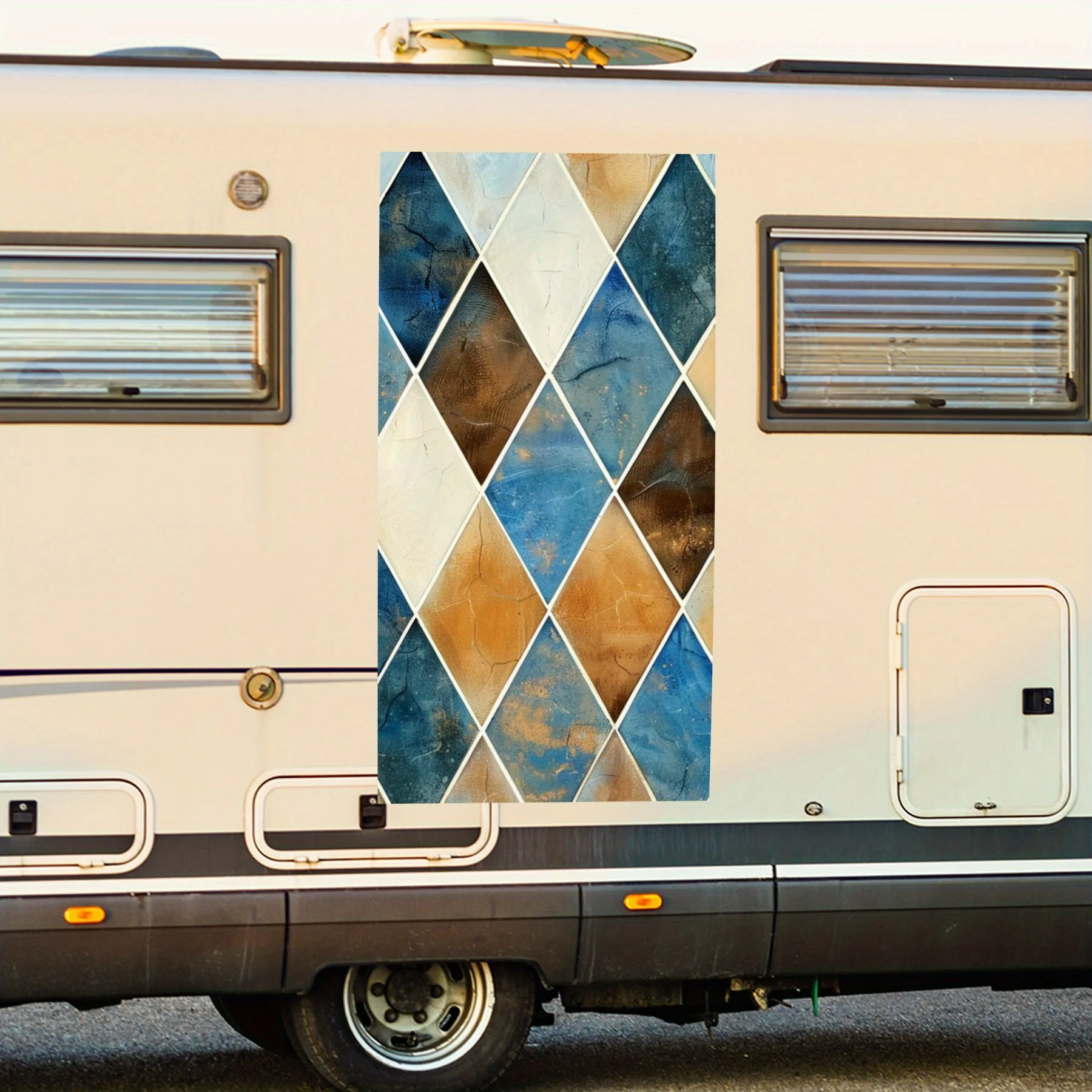 

Автомобильная наклейка с геометрическим мозаичным узором, виниловая наклейка сбоку дома на моторику, водонепроницаемая самоклеящаяся виниловая наклейка на си