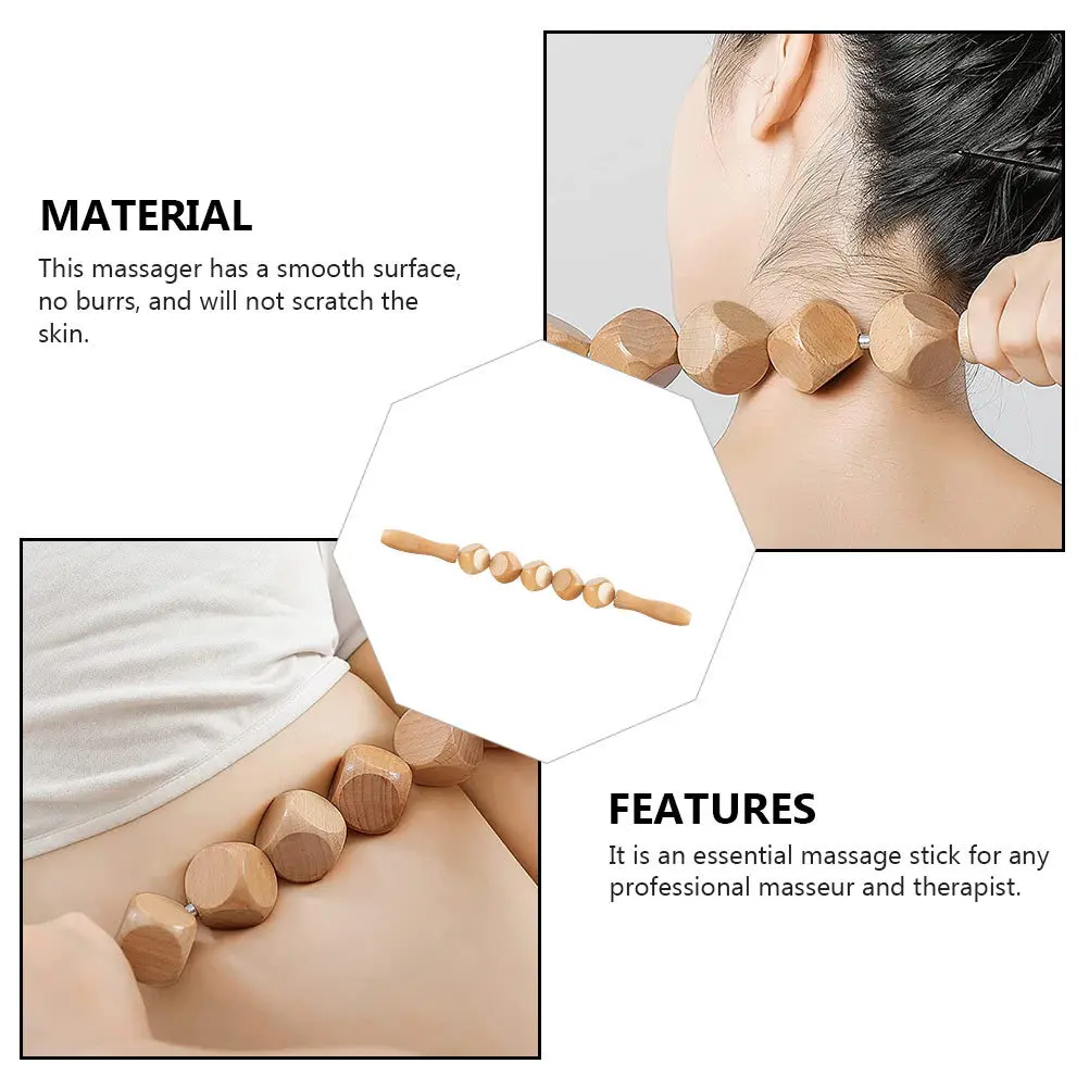 

Guasha Massaging Rod Natural Wood Body Massage Tool Smooth Surface Portable Massage Stick For Athletes Therapists Light Brown